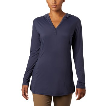 Columbia Ženske Majice S Kapuljačom - Chill River Hooded Tunic Tamnoplave | BMXO-30745